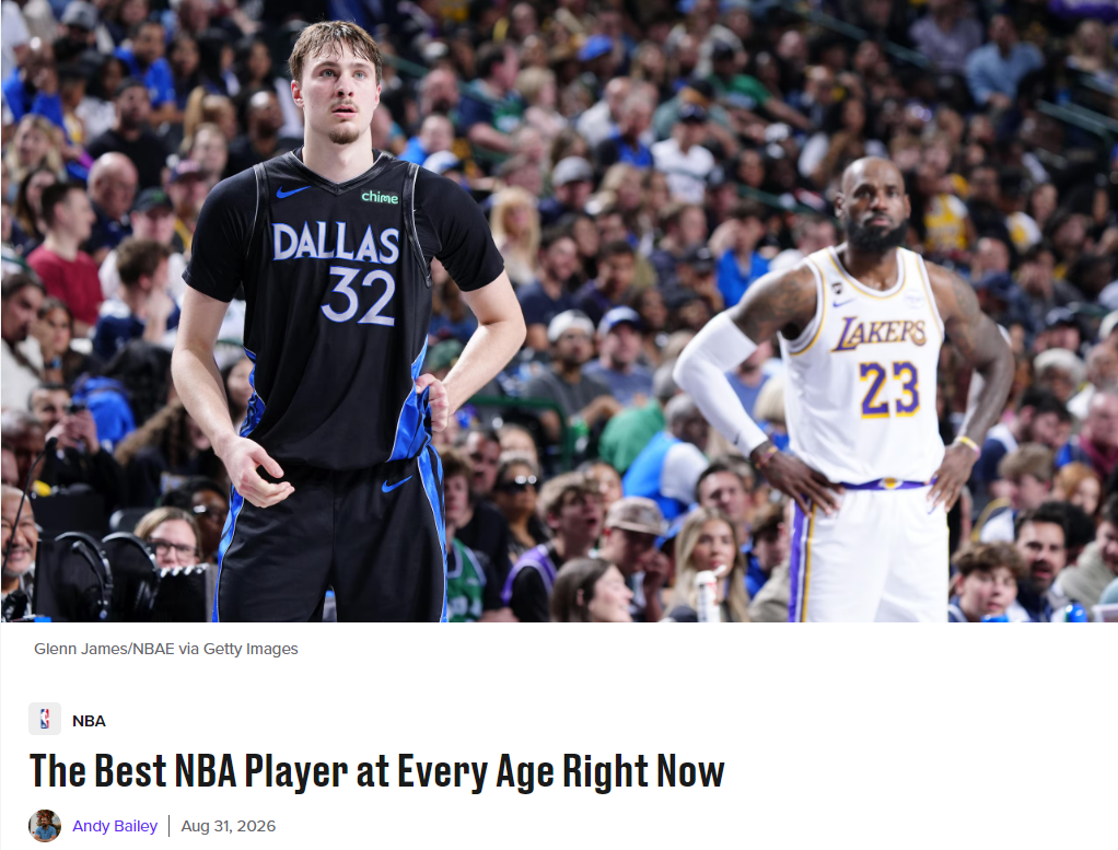 Góc Nhìn Top88: Truyền thông Mỹ chọn cầu thủ hay nhất từng tuổi 19–41: James–Durant–Curry đều